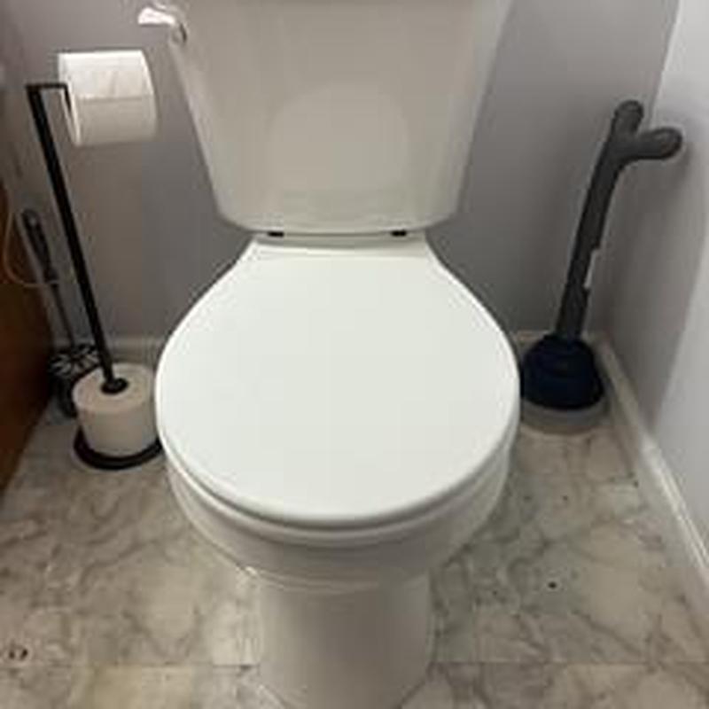 Gerber Viper round bowl toilet installation in bathroom