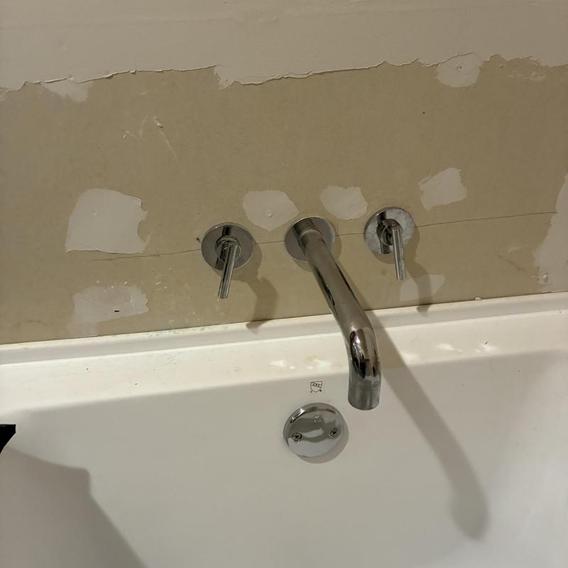 Tub faucet and valve installation with drywall prep