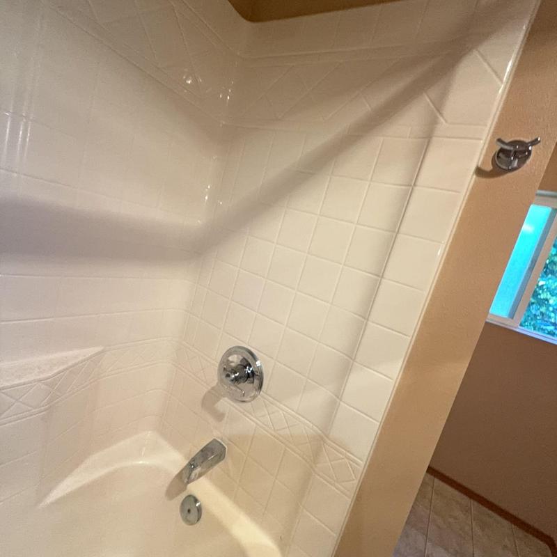 Tub shower valve with new spout and diverter