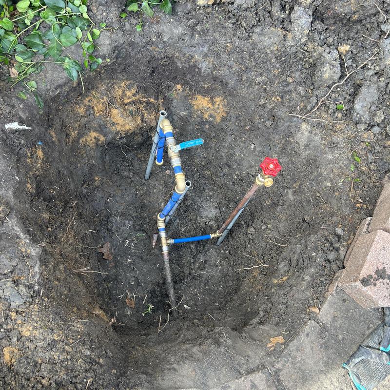 Shut off valve and hose spigot installation in soil