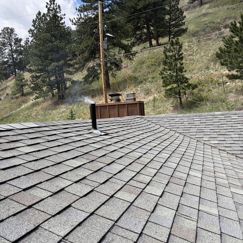 Roof vent smoke test on shingled roof Roof vent smoke test on shingled roof