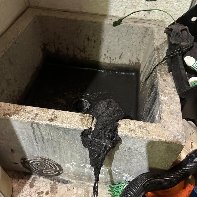 Utility sink clog with removed sludge in Boulder, CO