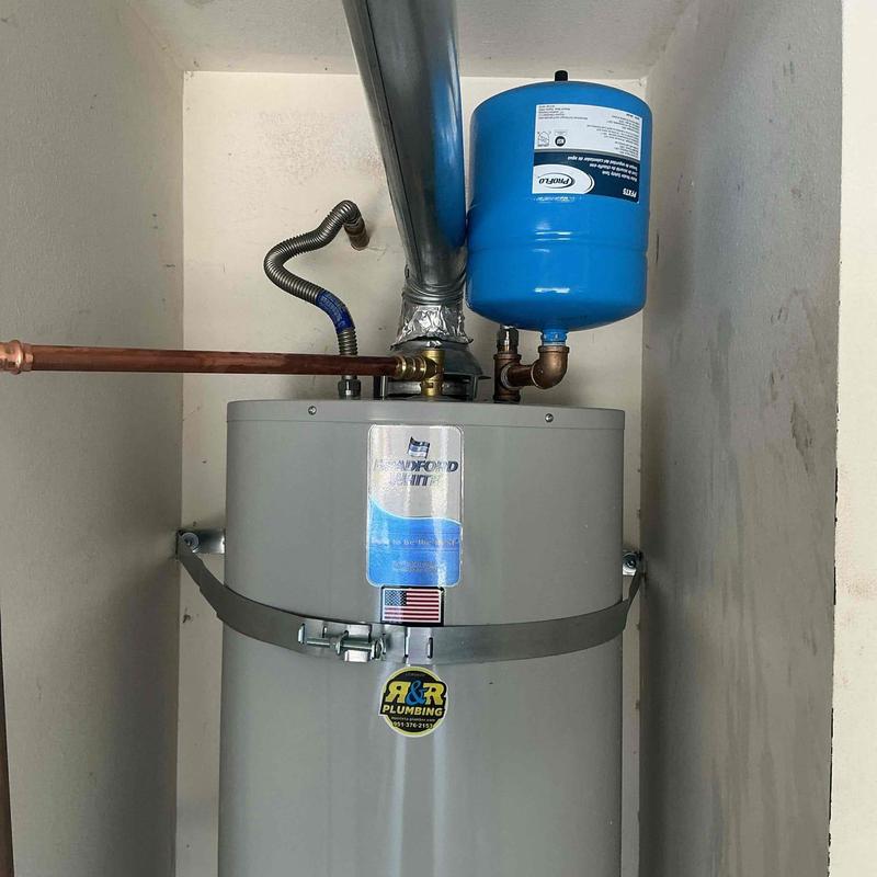 Thermal expansion tank installed on water heater