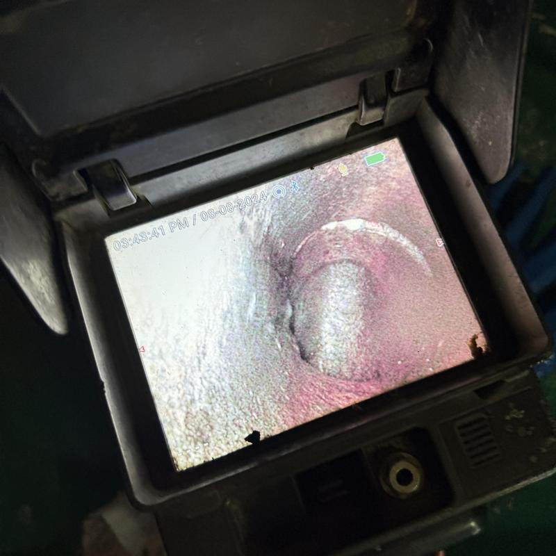 Main drain line camera inspection display screen