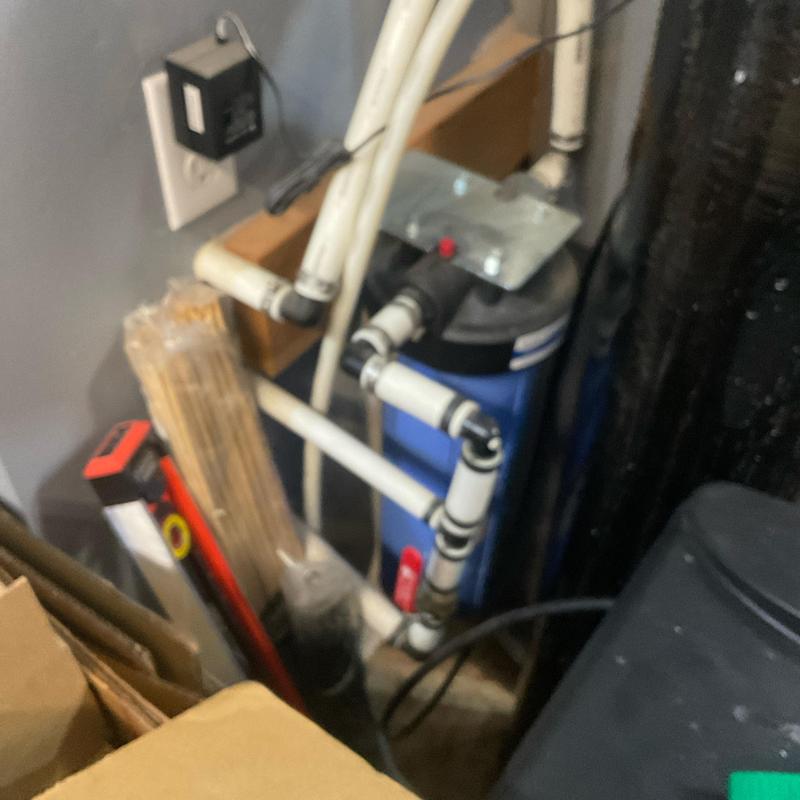 Whole home water filter with PVC plumbing installed