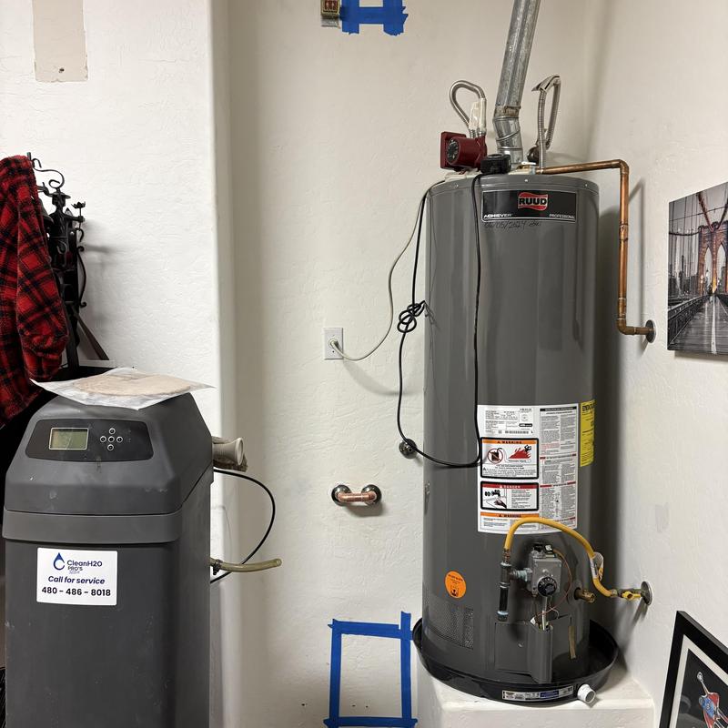 Water heater and water softener installation setup