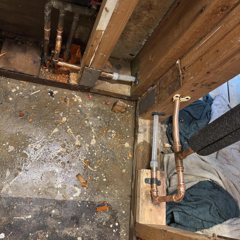12-inch cold water line reroute with PEX piping 12-inch cold water line reroute with PEX piping