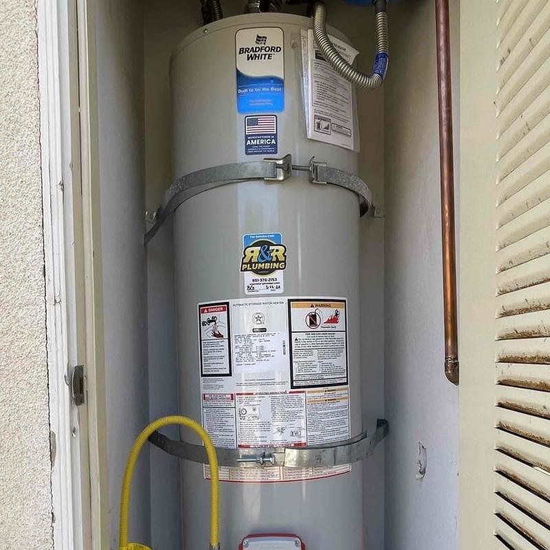Propane Bradford White water heater with new fittings
