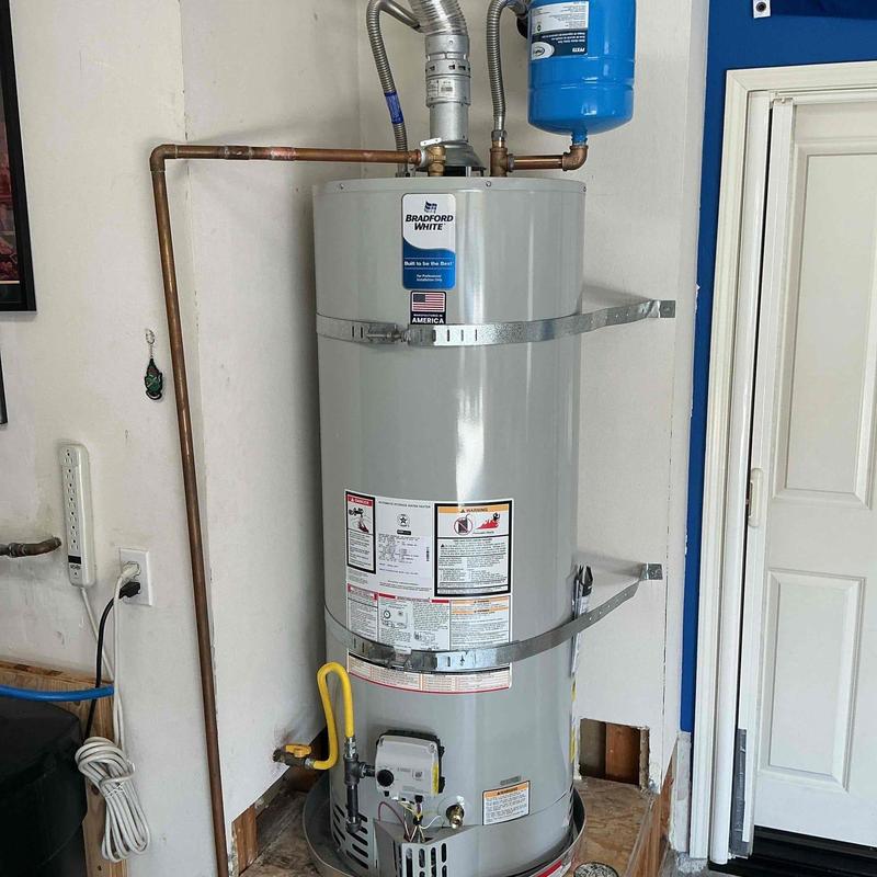 50-gallon water heater with new gas and water lines
