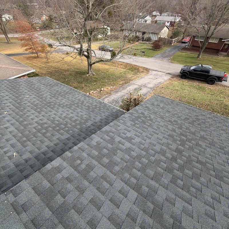 Roof shingles and flashing inspection on residential roof