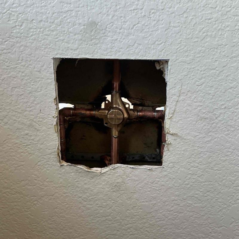 Moen Posi Temp shower valve with copper piping