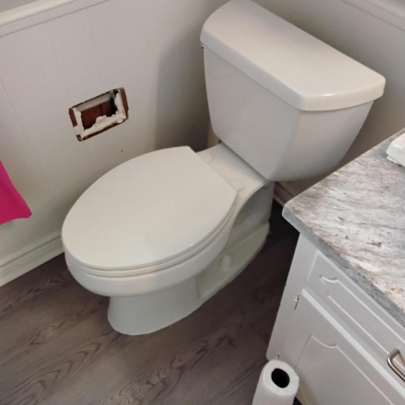 Toilet with new PVC inner flange installation