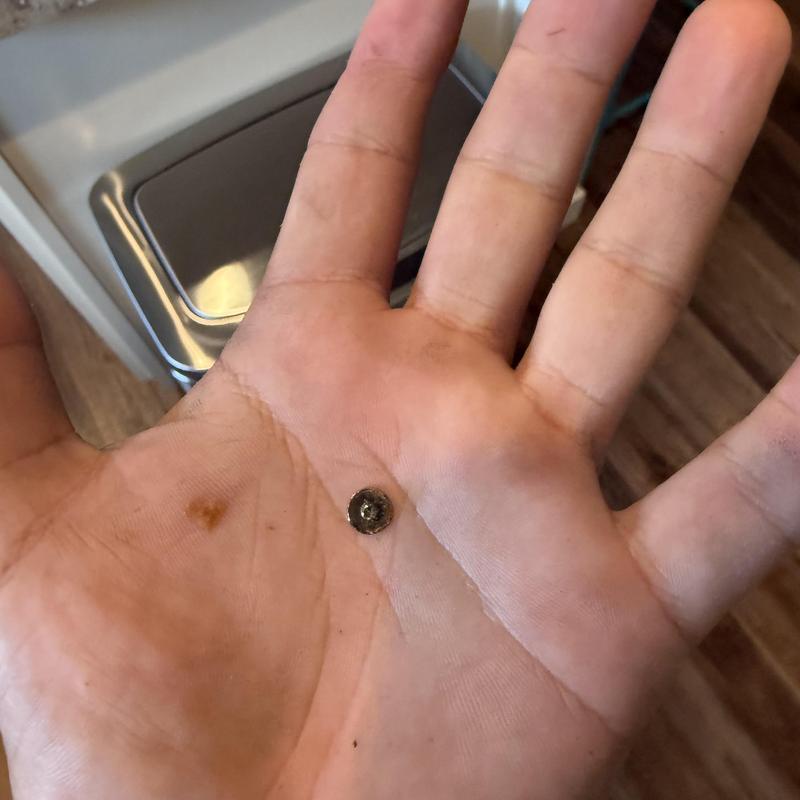 Garbage disposal small screw removal in hand
