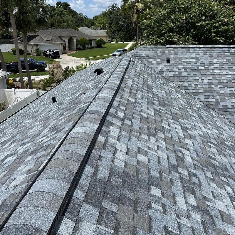 Owens Corning Duration Pacific Wave shingle roof with ridge vent Owens Corning Duration Pacific Wave shingle roof with ridge vent