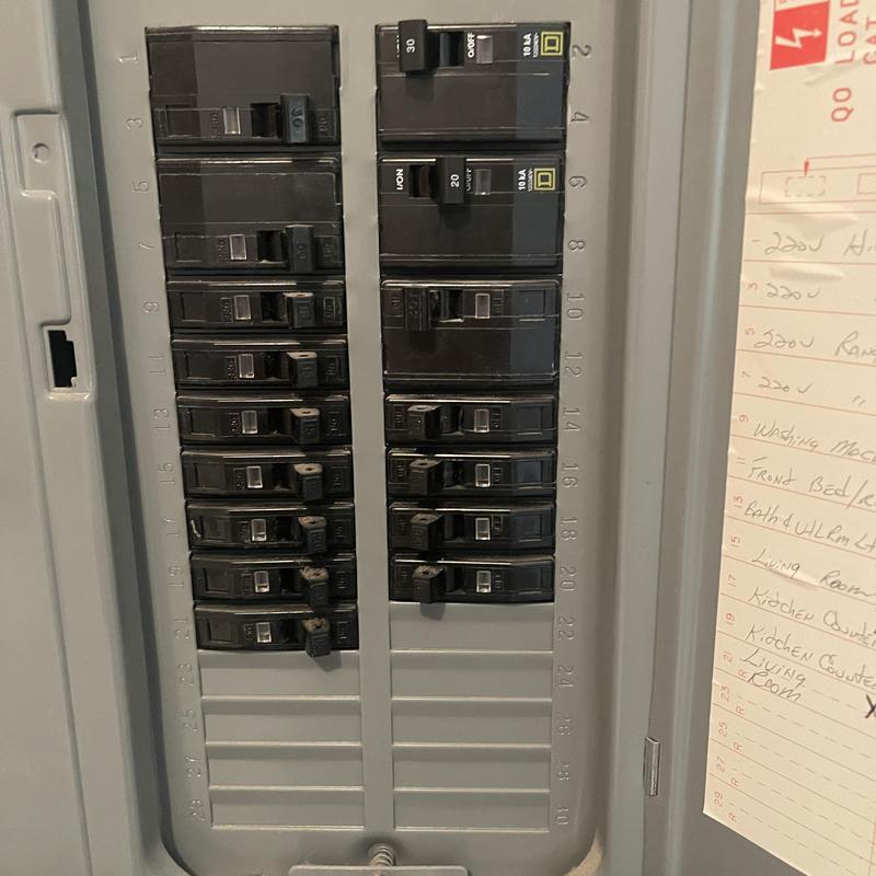 Condenser unit breaker turned off in electrical panel Condenser unit breaker turned off in electrical panel