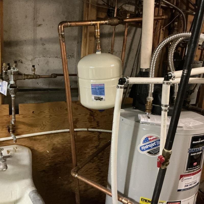 Thermal expansion tank and water heater piping install