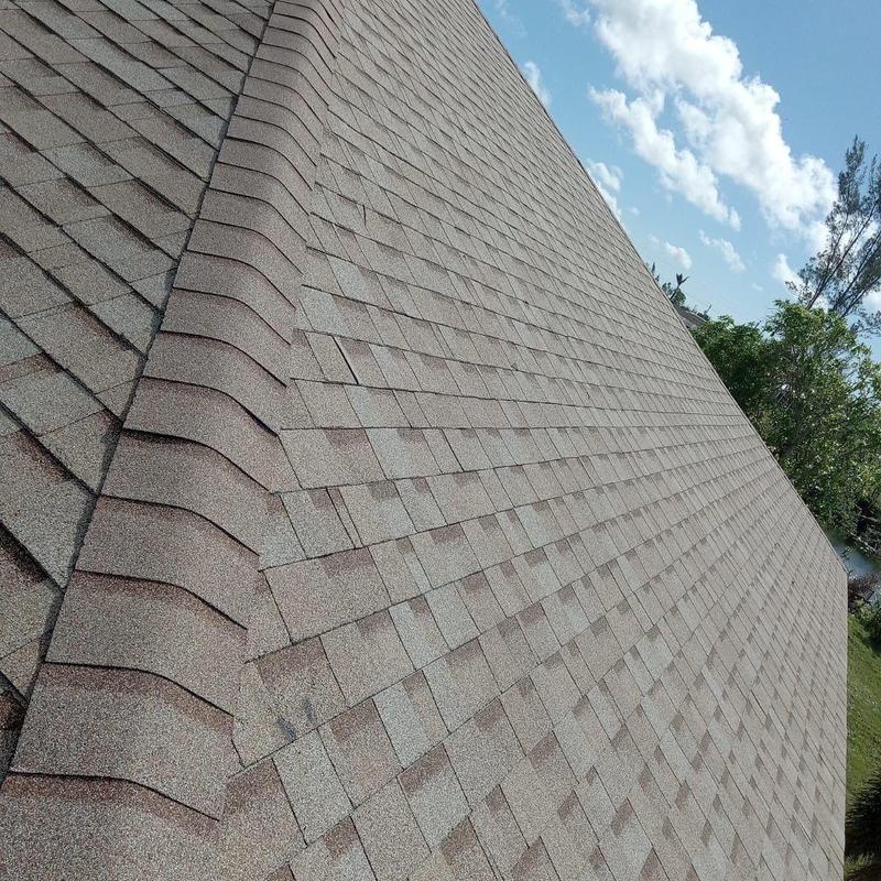 Asphalt shingle roof with ridge cap in Cape Coral, FL Asphalt shingle roof with ridge cap in Cape Coral, FL