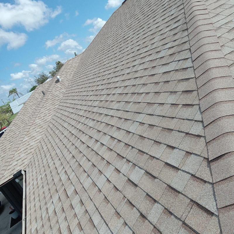 Shingle roof with ridge vents on Cape Coral home Shingle roof with ridge vents on Cape Coral home