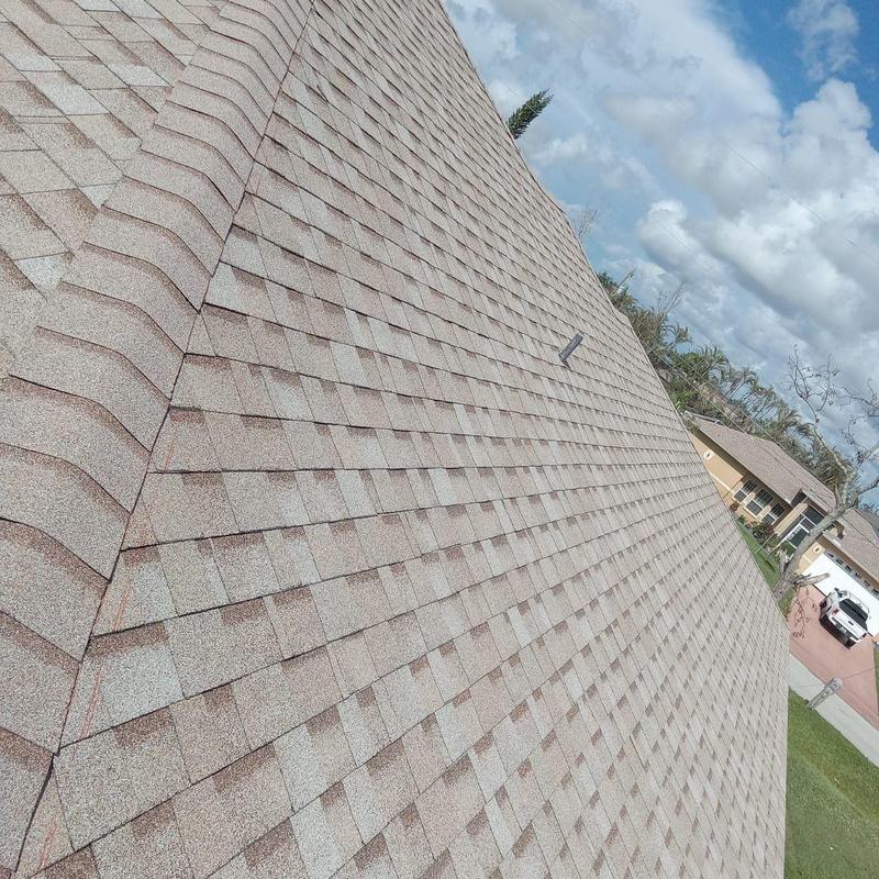 Asphalt shingle roof with new ridge vent in Cape Coral Asphalt shingle roof with new ridge vent in Cape Coral