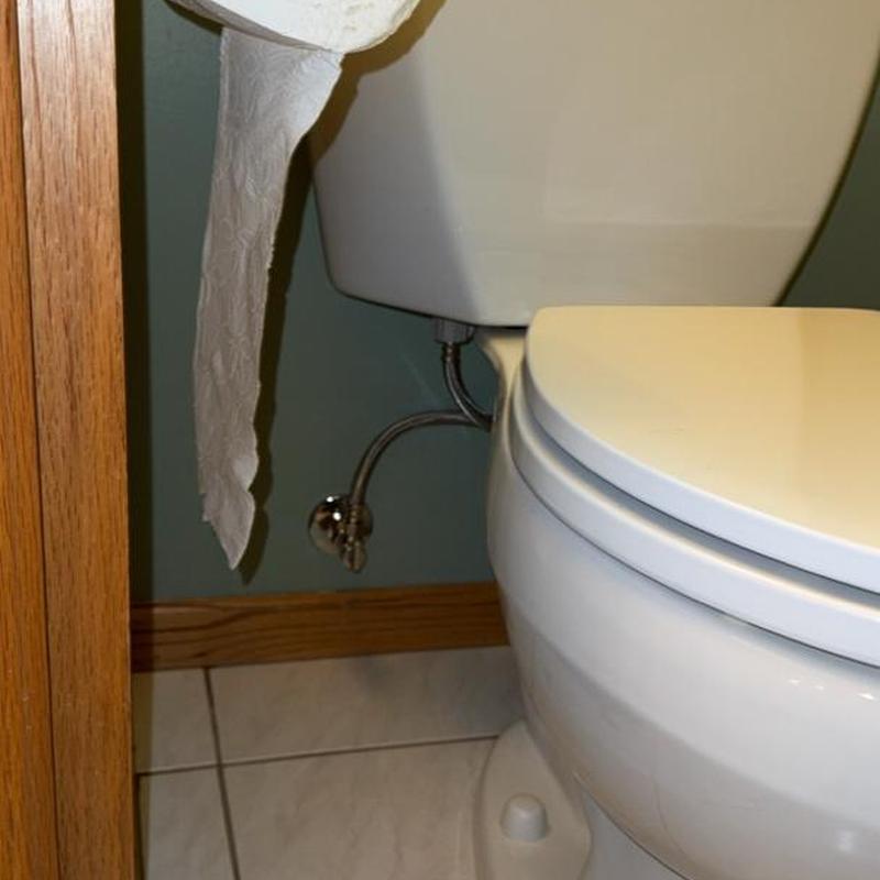 Toilet with replaced shutoff valve and reset seat