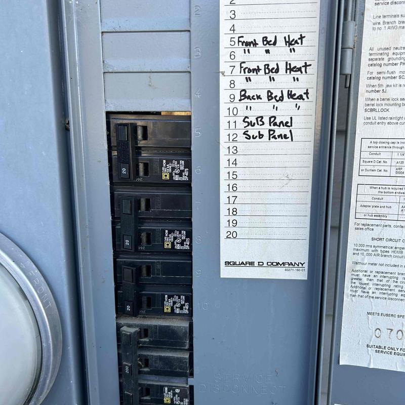 Square D HOM breakers installed in exterior panel