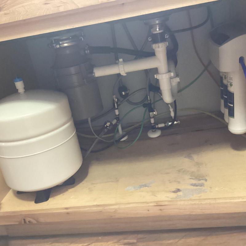 Reverse osmosis system installation under sink