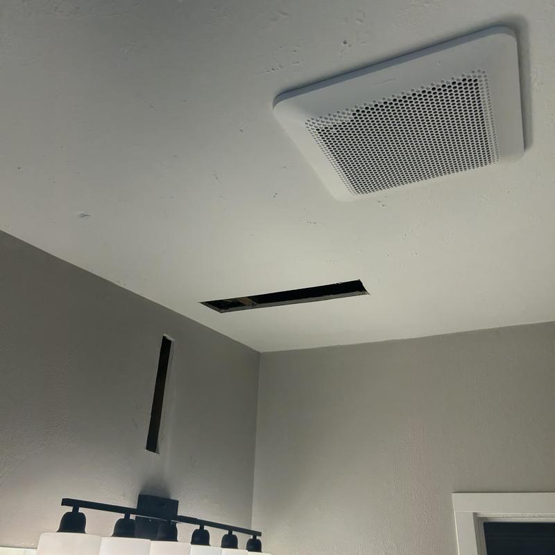 Bathroom exhaust fan and ductwork ceiling installation