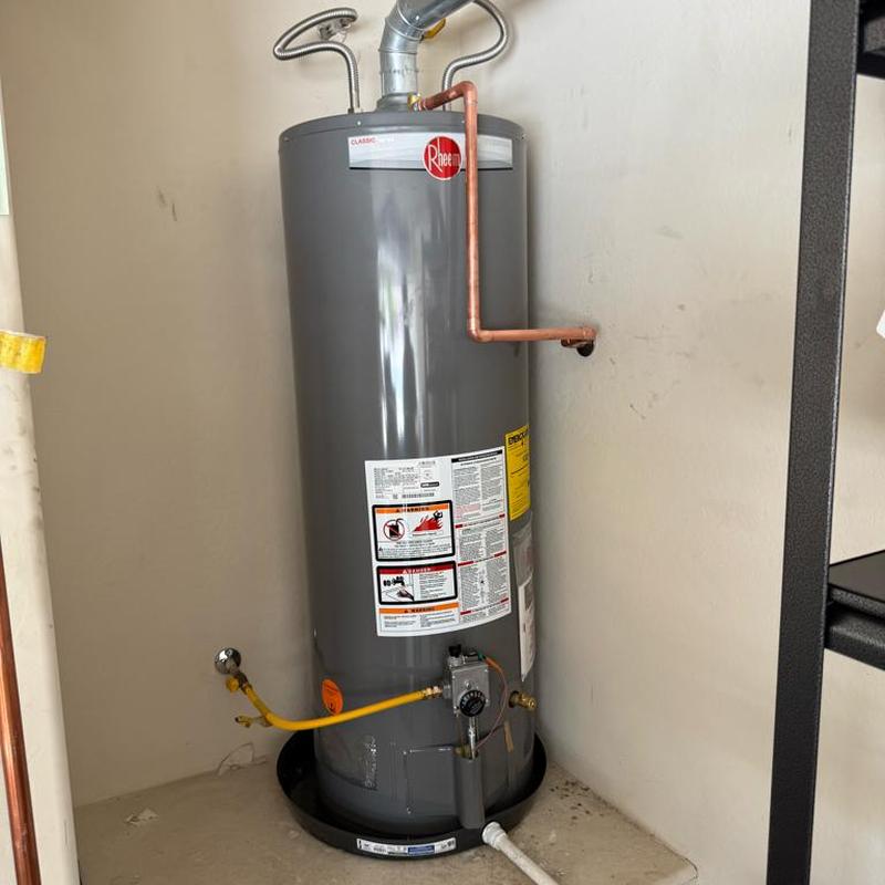 Water heater installation with new copper piping Water heater installation with new copper piping