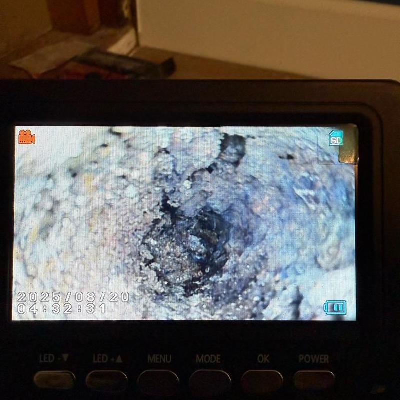 Cast iron drain pipe interior inspection on camera Cast iron drain pipe interior inspection on camera