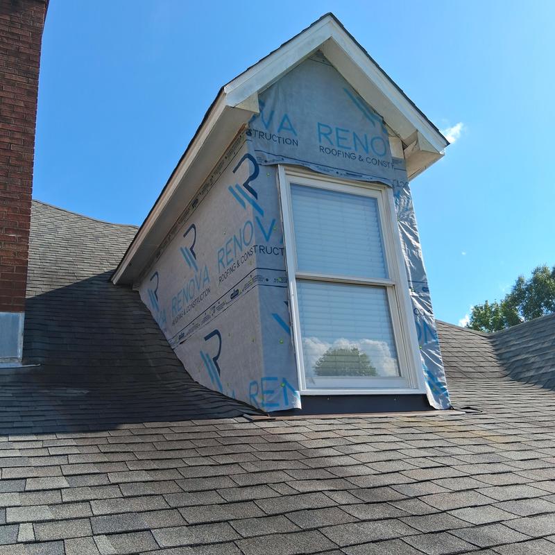Dormer siding demo with weather barrier installed
