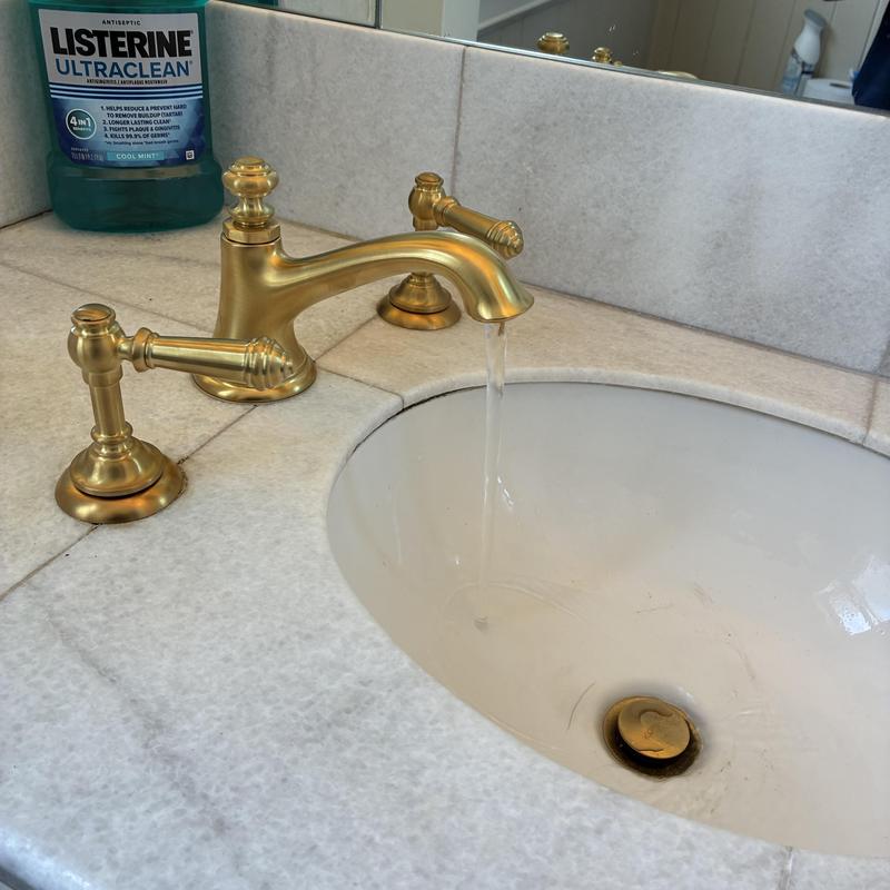 Brass basin faucet with running water installation
