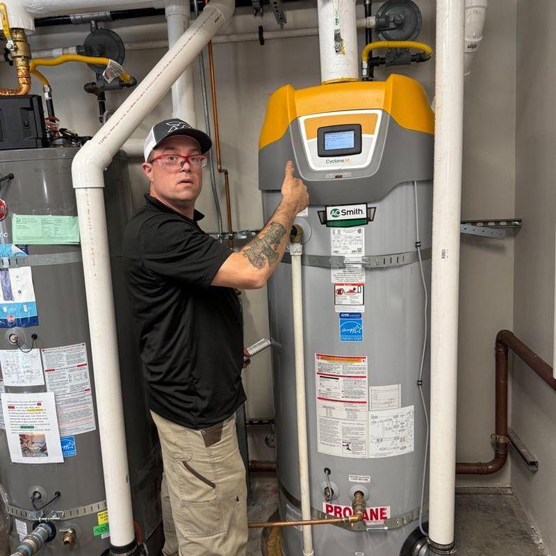 A. O. Smith Cyclone propane water heater installation
