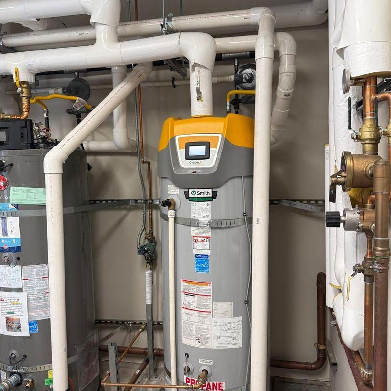 A.O. Smith Cyclone propane water heater installation