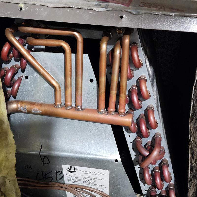 York air conditioner evaporator coil with copper tubing