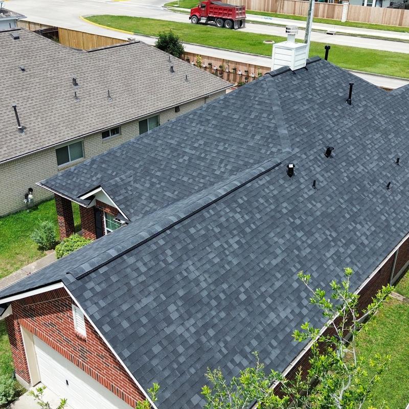 Onyx black Owens Corning shingle roof installation