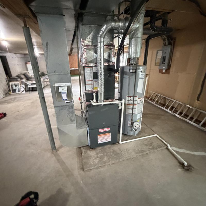 Goodman gas furnace and water heater in basement