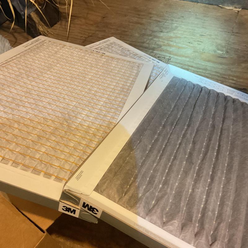 HVAC air filters replacement with dirty and clean filters HVAC air filters replacement with dirty and clean filters