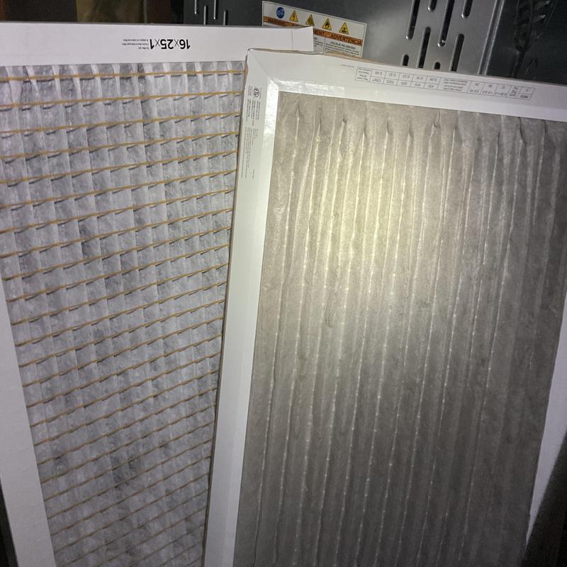 Air filters showing clean and used comparison Air filters showing clean and used comparison