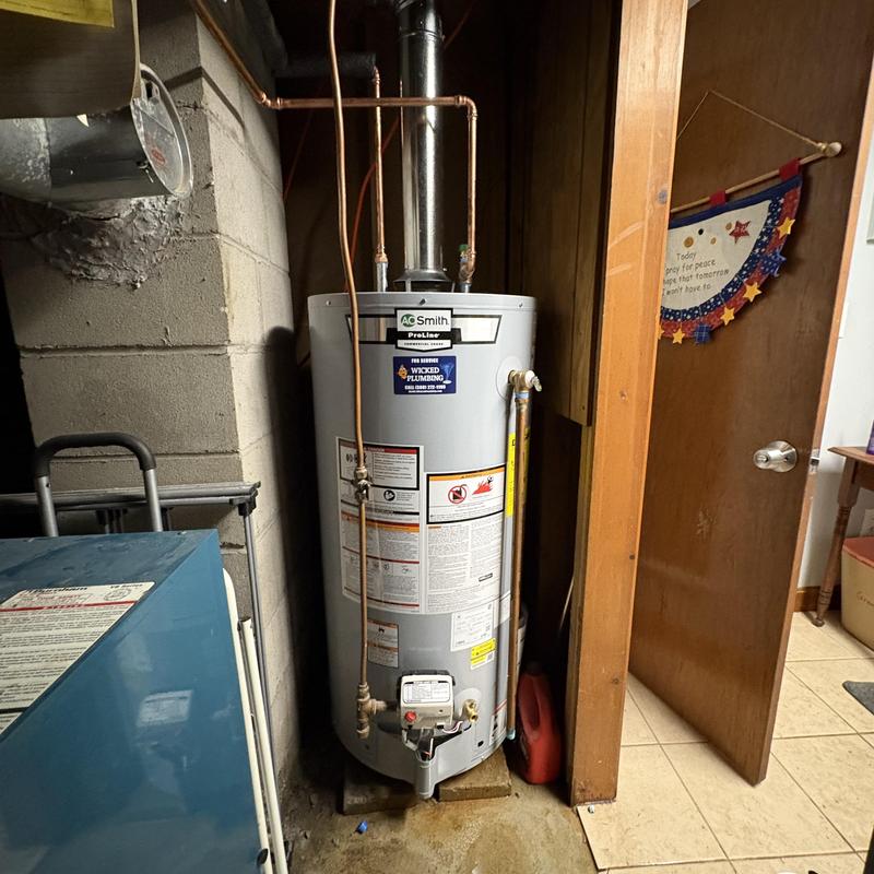 40 gallon A.O. Smith propane water heater installation