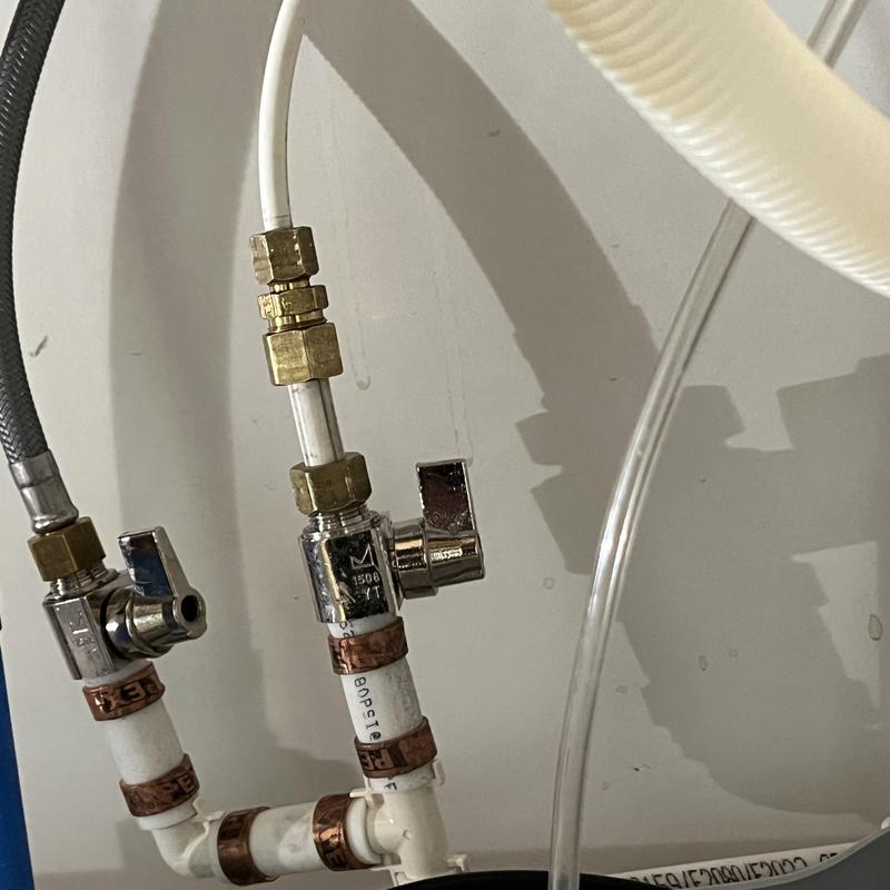Icemaker waterline with new fittings and valves