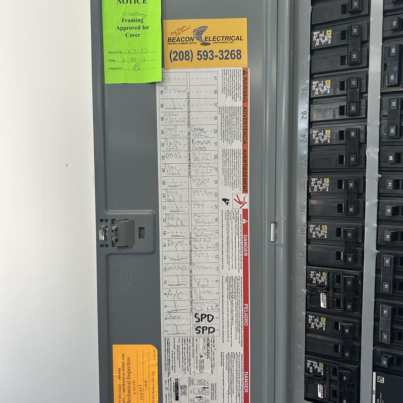 Whole home surge protector in main service panel
