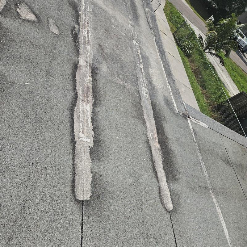 Flat roof with severe seams deterioration in Naples, FL Flat roof with severe seams deterioration in Naples, FL