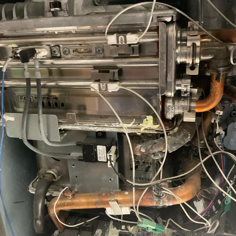 Tankless water heater heat exchanger with wiring
