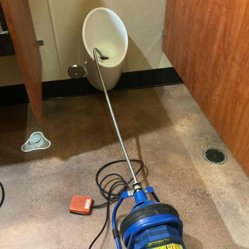Waterless urinal drain pipe camera inspection
