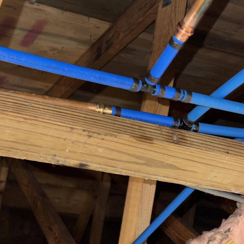 SharkBite water line connections on wooden joists SharkBite water line connections on wooden joists