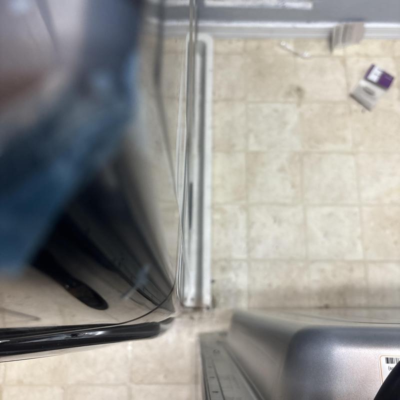 Dishwasher door alignment and kitchen floor view