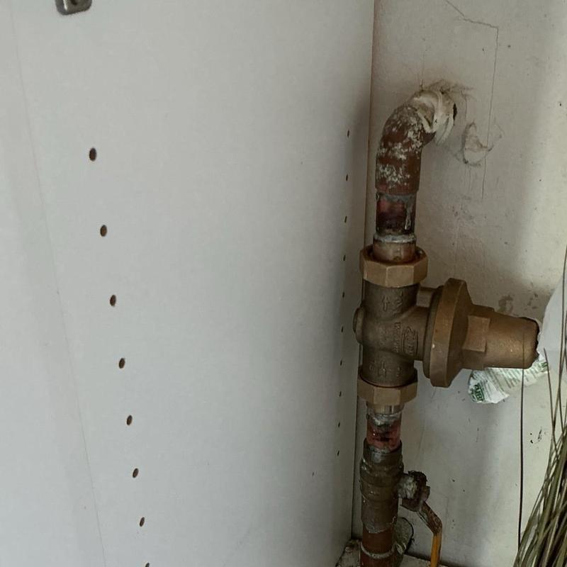 1-inch pressure regulator with pipe fittings installed