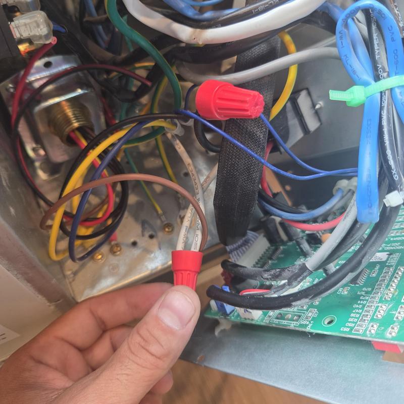 HVAC control board wiring with wire nuts HVAC control board wiring with wire nuts