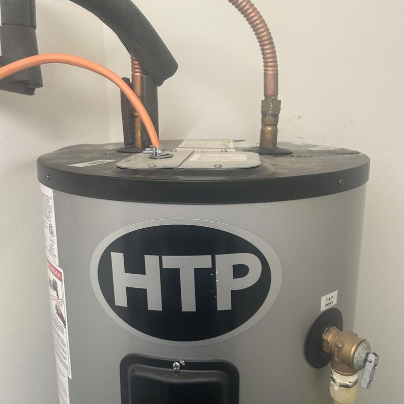 Water heater connections with copper piping and valve