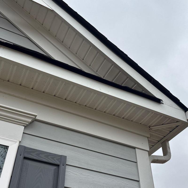 Roof shingles and flashing with hail damage inspection